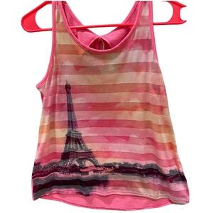 NWOT Justice adorable Paris Eiffel Tower tank size 14